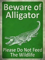 vintage style metal tin sign 8x12inch beware of alligator please do not feed the wildlife metal tin sign wall decor signs