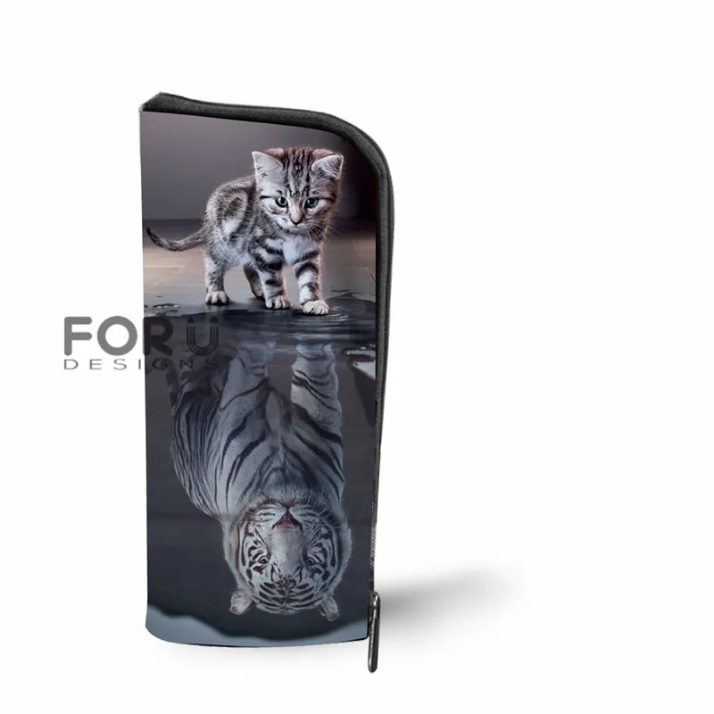 LH1010D FORUDESIGNS/школьная сумка для мальчиков и девочек с 3D изображением кота и тигра; Детский рюкзак с забавными животными; школьный рюкзак для учеников начальной школы - Цвет: LH1010D
