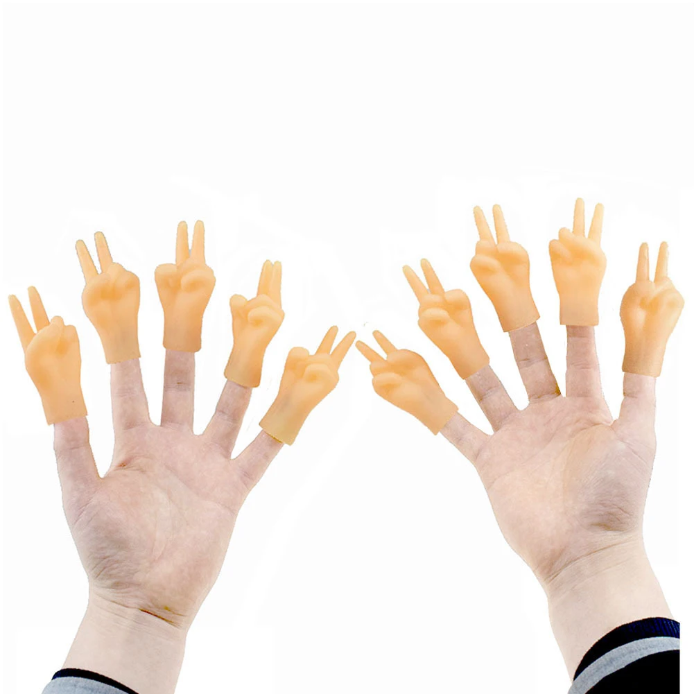 

2Pcs Funny Simulation Left Right Mini Hands Finger Sleeve Puppets Children Toy Novelty Interesting Finger Toys Halloween Gifts