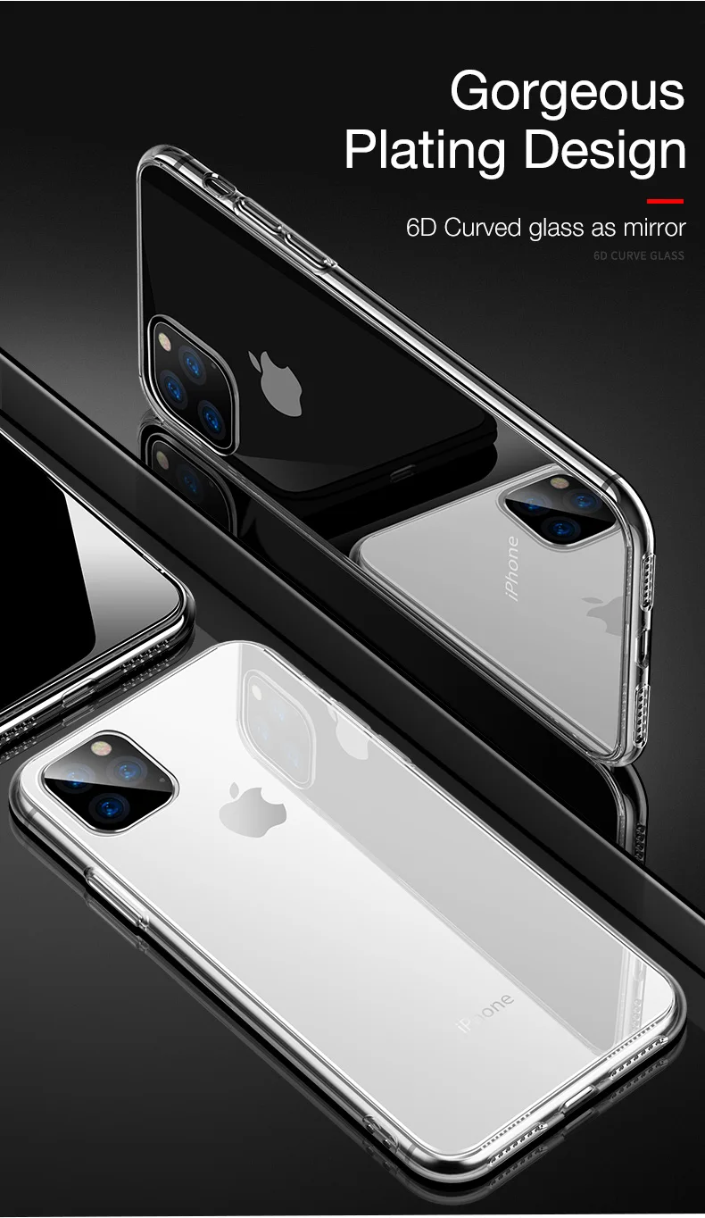 Cafele для iPhone 11 Pro Max чехол прозрачный TPU edge+ закаленное стекло задняя панель чехол для iPhone 11 pro max Защитная крышка