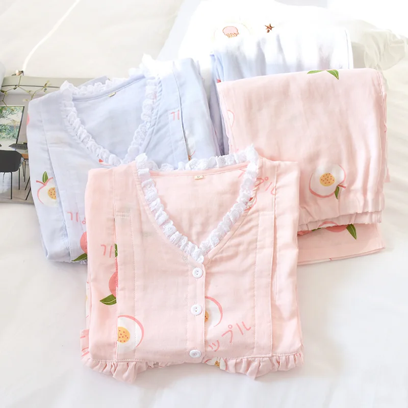 Fdfklak 2 Pieces Pijama Maternal Clothes For Nursing Mothers Spring Autumn Long Sleeve Cotton Nursing Pajama Pyjama Femme