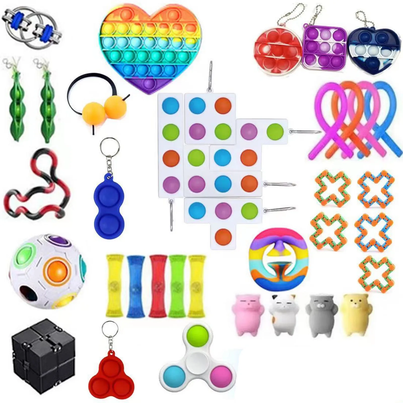 

Party Colorful Decompression Push Push Bubble Sensory Toy Autism Anxiet Sensory Toys With Push Bubble For Children Adults