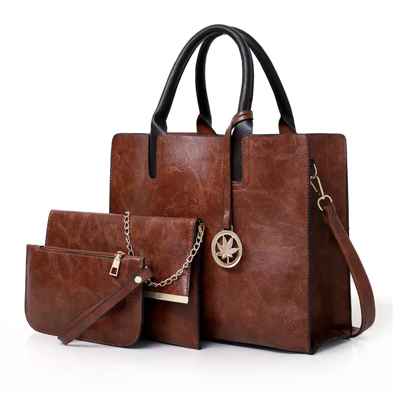 

2020 new ladies' mother bag PU women's bag simple large bag multi-piece set oblique satchel fashion spring and summe handbags