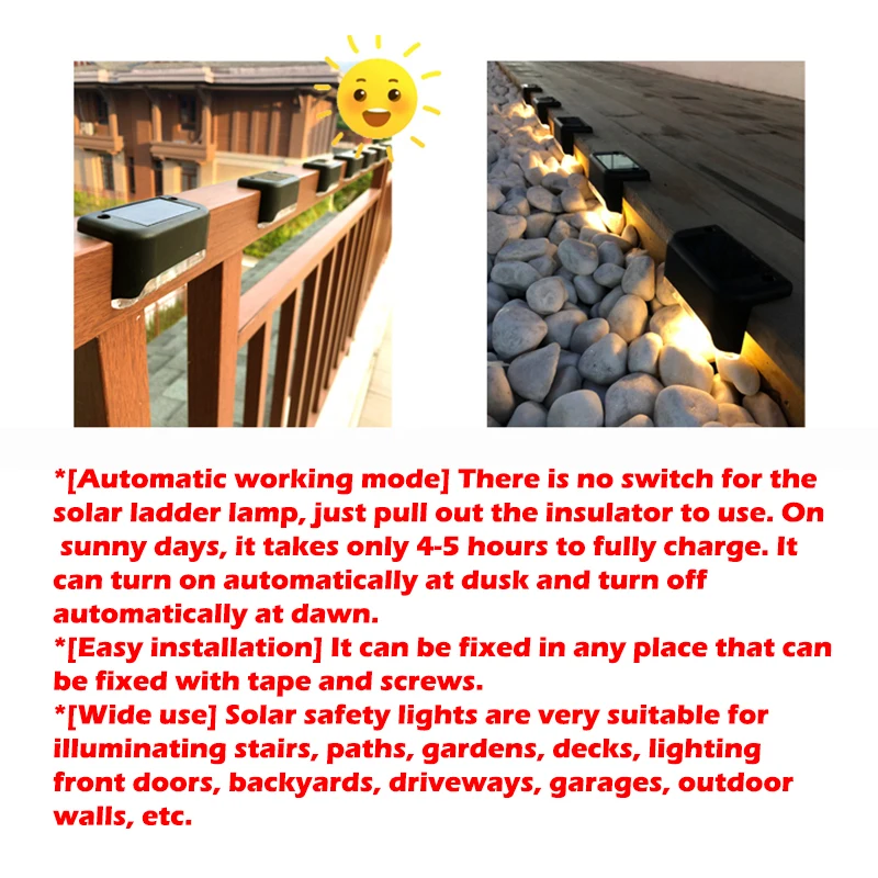 

16PCS LED Decorative Light Deck Light Fence Light Solar Light Outdoor Garden Light Outdoor Street Light Stair Light Step Light