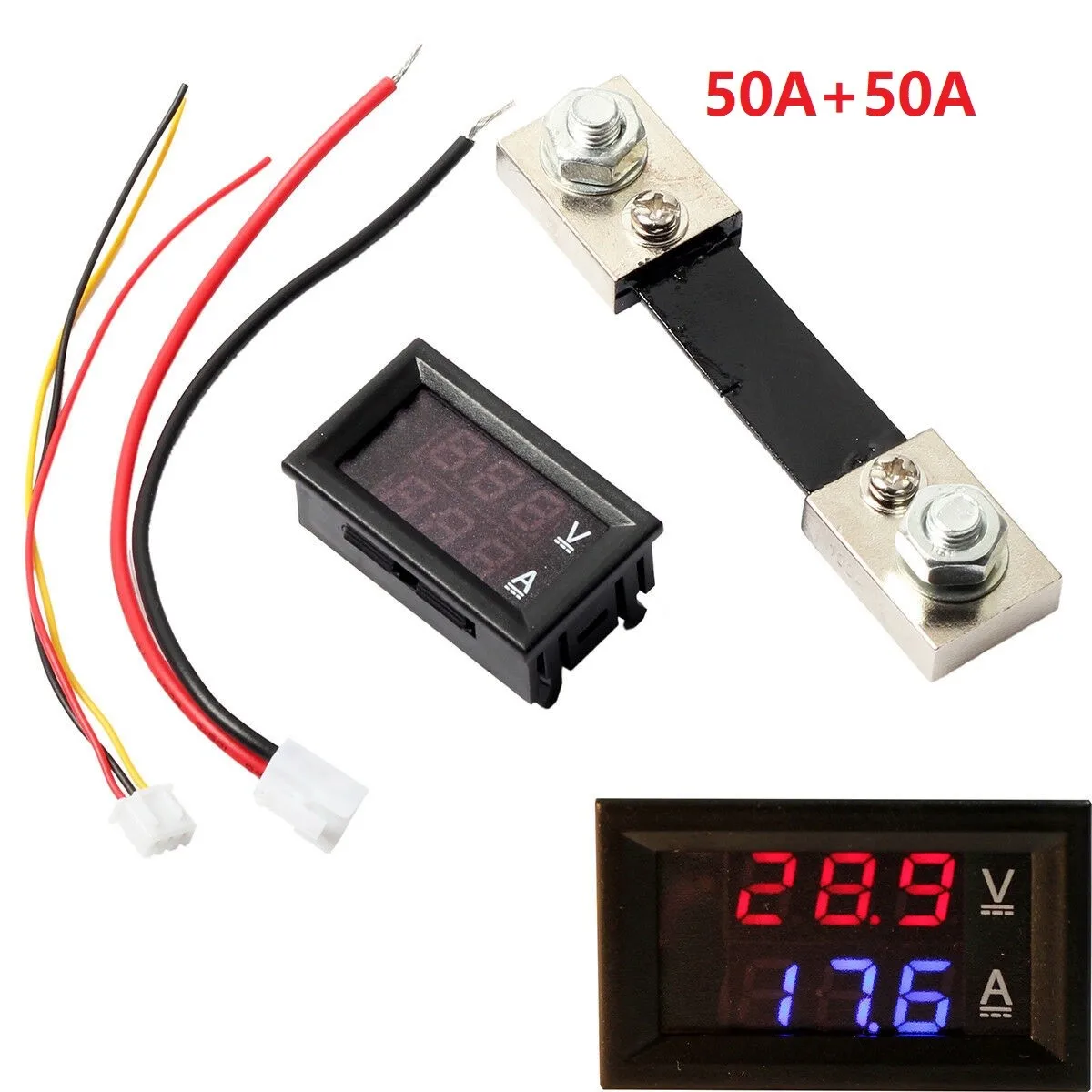 

Mini Digital Voltmeter Shunt Ammeter DC 100V 100A LED Display Amp Volt Tester Voltage And Current Tester With Shunt Tool