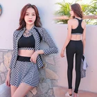 Женский спортивный купальник из 5 предметов, пикантный купальный костюм с длинным рукавом, пляжная одежда, летний женский купальник 2020