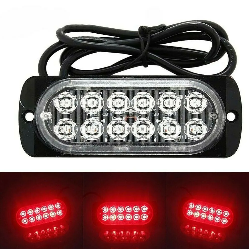 

2pcs 12 LED Off-road Car Trucks Safety Urgent Working Fog Red Light Lamp Low Power Consumption Super Bright Car Lights