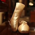 Туфли-пуанты USHINE, бандажные, балетные, женские, профессиональные, сатиновые, танцевальные, силиконовые