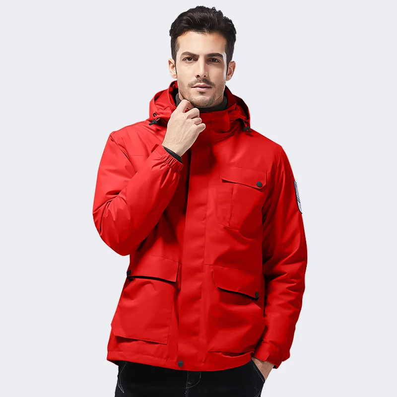 Winter White Duck down Feather Liner Outdoor Keep Warm Shell Jacket Three-in-One Waterproof Windproof Korean Coat