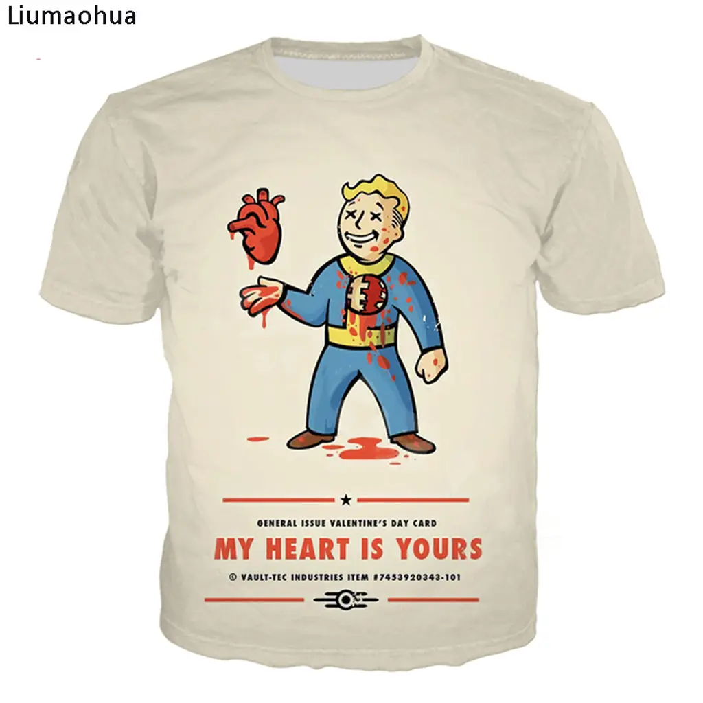 Liumaohua бренд видео игра футболка для мужчин и женщин 3D принт Fallout 4
