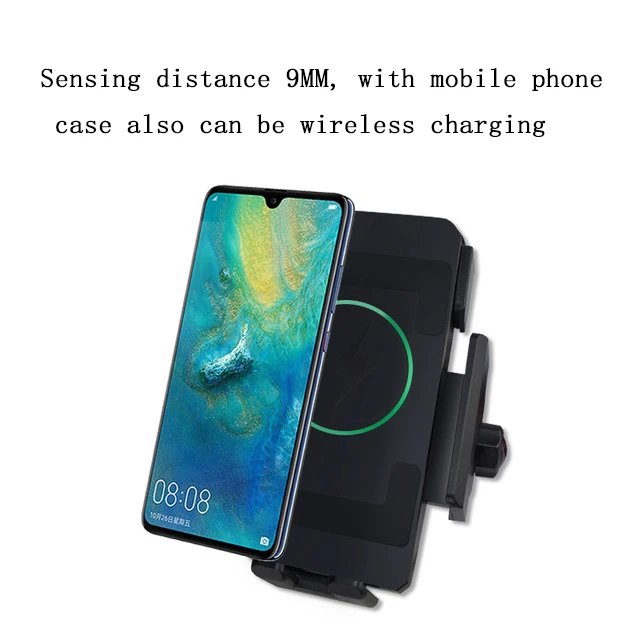 

Motorcycle Phone Holder Wireless Charger Shockproof Riding Fixed Phone Bracket w/ Switch Charger for iPhone 11 for Samsung S20