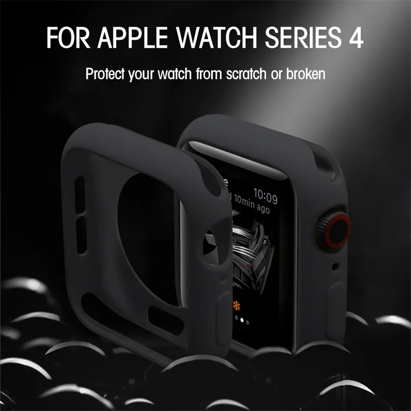 Мягкий силиконовый чехол для Apple Watch 7 6 SE 5 4 3 бампер защитный iWatch серии 45 мм 42 38 44 40 41