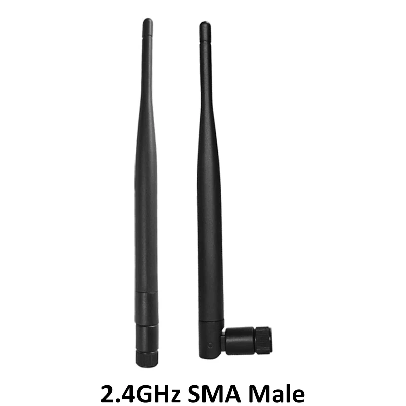 GRANDWISDOM 5pcs 2.4G antenna 5dbi sma male wlan wifi 2.4ghz antene IPX ipex 1 SMA female pigtail Extension Cable iot antena