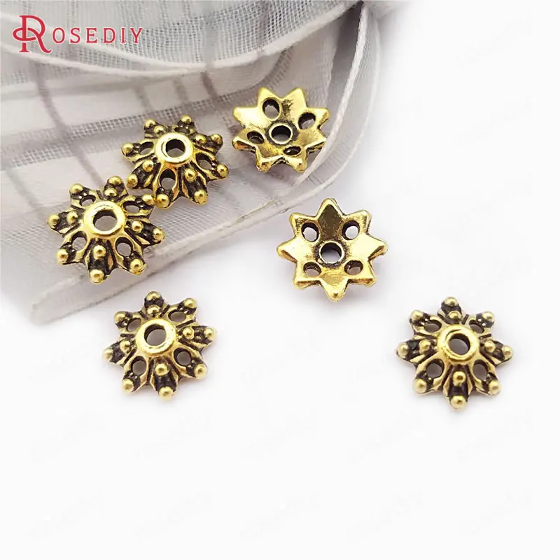 

(C067)100 pieces 9*3mm Antique Gold Plated Zinc Alloy Flower Beads Caps Diy Jewelry Findings Accessories wholesale
