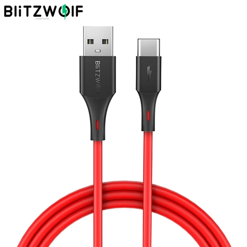 BlitzWolf 3A USB Type C кабель передачи данных для быстрой зарядки 3 фута/0 9 м
