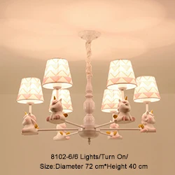 6 light Детская Люстра для спальни с мультяшным рисунком, люстра для спальни, люстра для спальни, Креативный светодиодный мультяшный люстра - Цвет абажура: 6 light