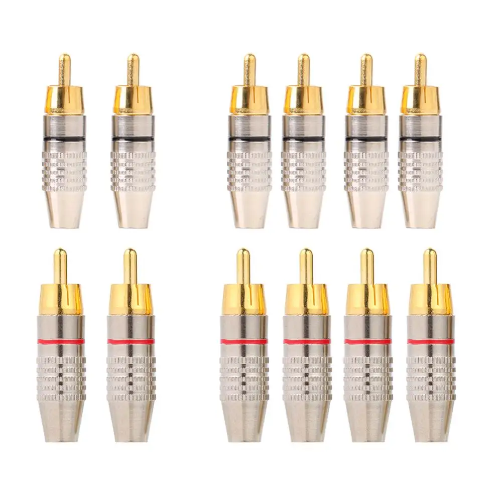 2/4/10 шт. DIY RCA кабель для колонок адаптер штекер аудио видео разъем пайки динамик