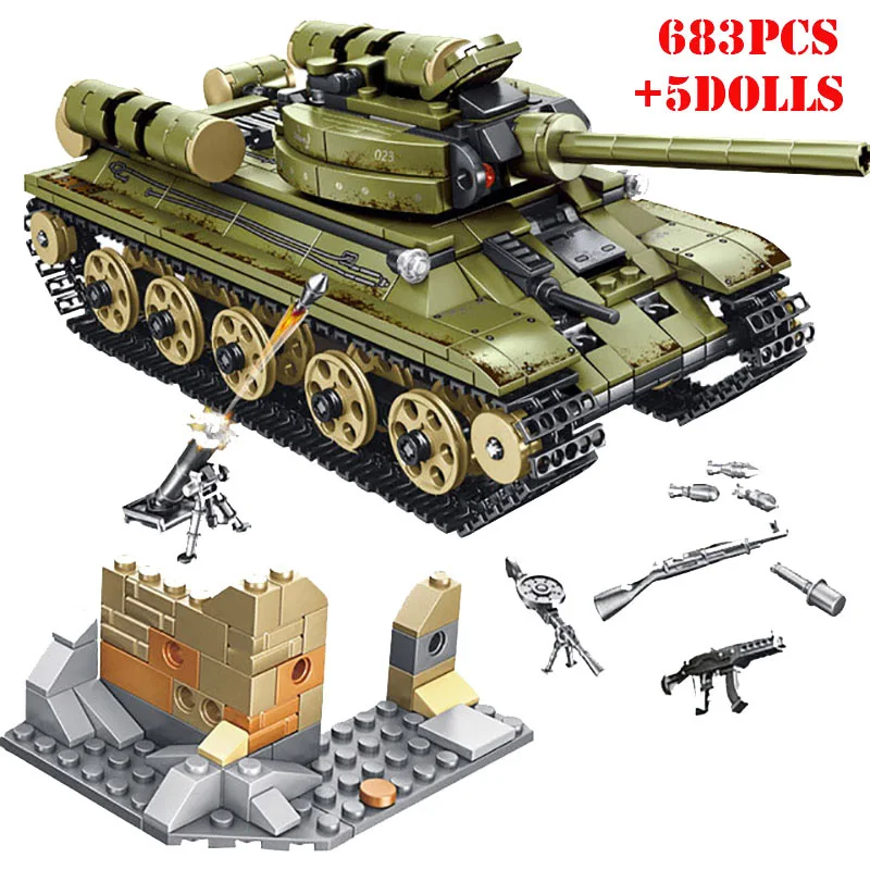 Военная пантера тигровый Танк строительные блоки город 2 мировая война солдаты