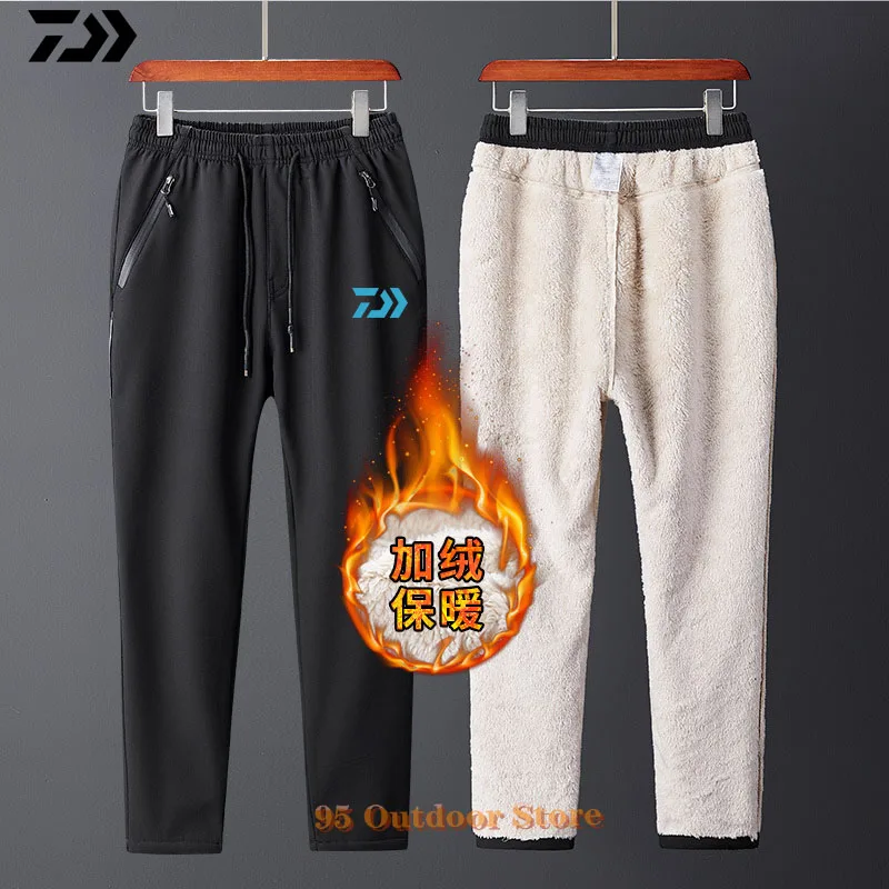

Зимние мужские флисовые брюки daiwa, штаны для походов, треккинга, кемпинга, восхождения, уличные спортивные толстые водонепроницаемые брюки, ...