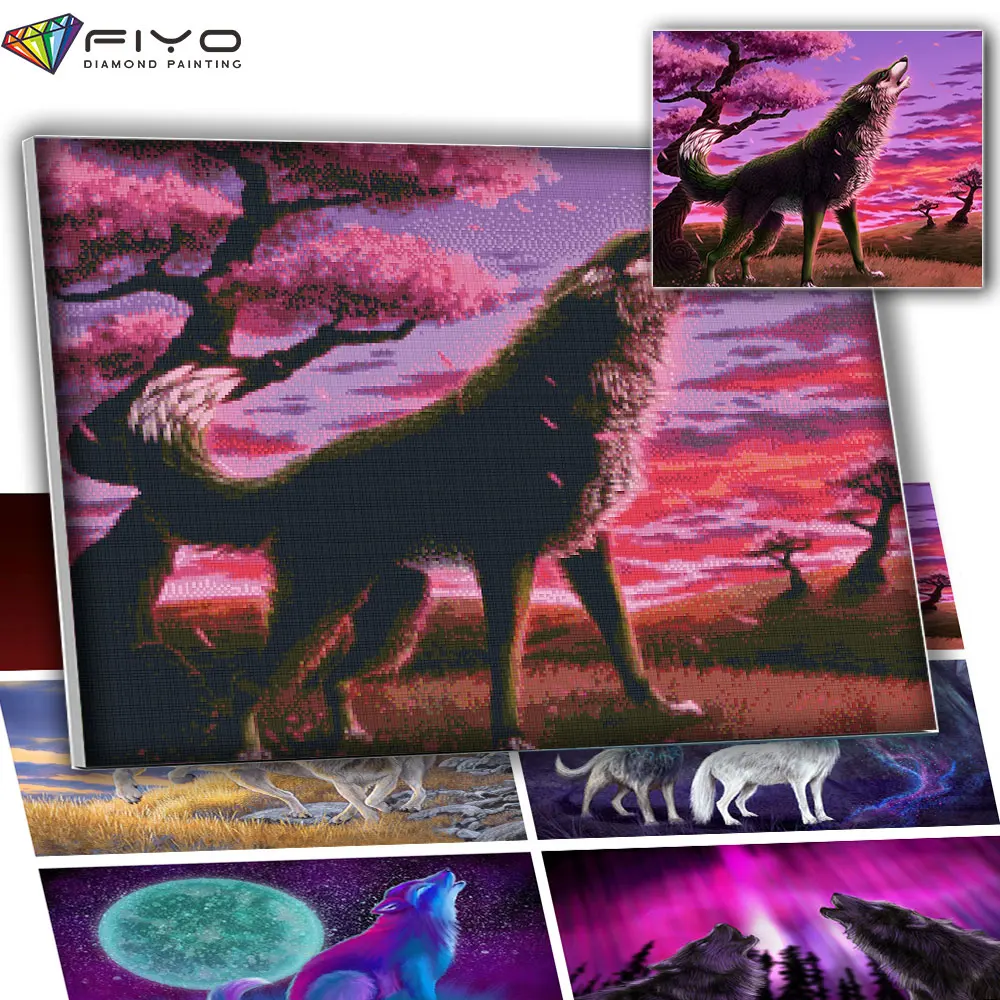 

5D DIY Diamond Painting Wolf Animal Mosaic Needlework Full Diamond Embroidery Cross Stitch Wall Art Decorative peinture diamant