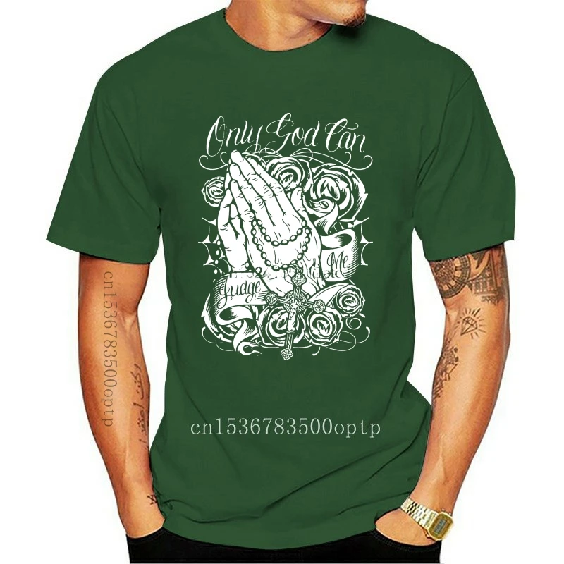 

New Mens Only God Can Judge T Shirt Urban Tee Cholo Mexican Chicano Virgin Mary Art 015550