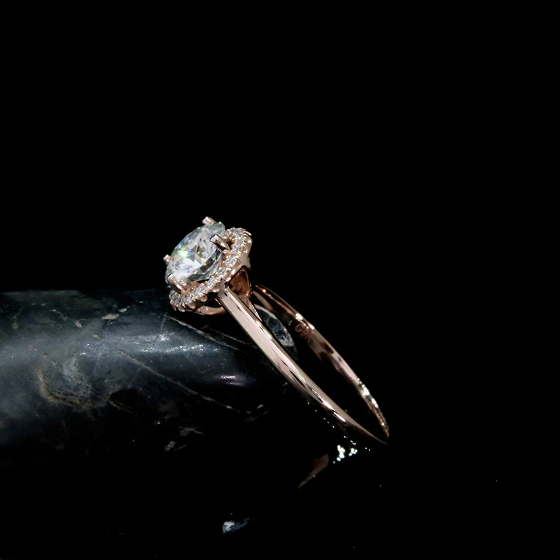 AEAW 1 карат 10 к 14 к 18 к белое золото Moissanite кольцо Свадебные/обручальные кольца для женщин Серебряный цвет женские кольца ювелирные изделия