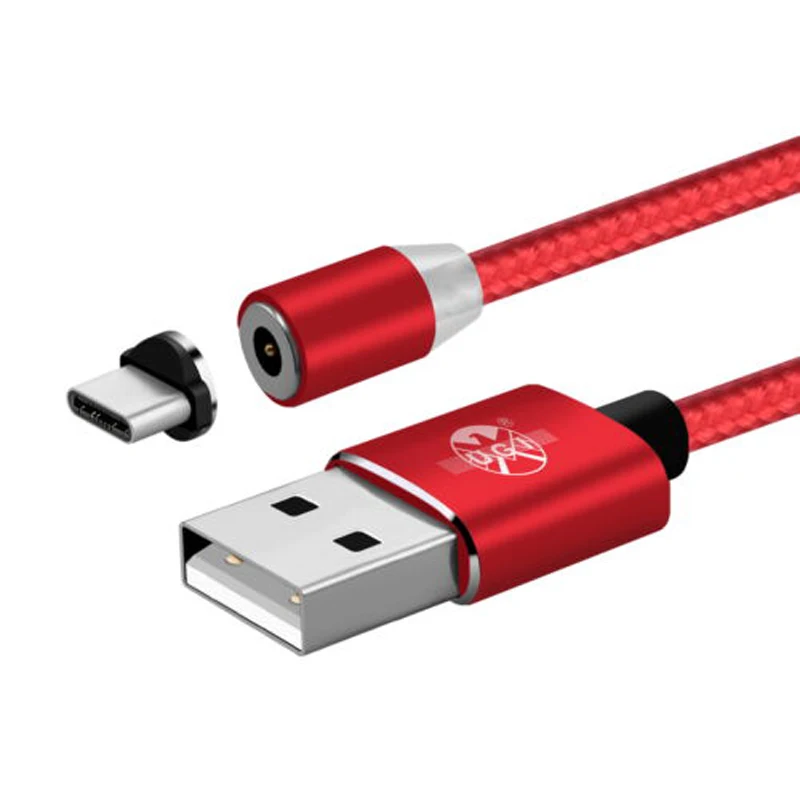 Магнитный кабель UGI 1 м 2 3 А быстрая зарядка Micro USB Тип C для 360 ° нейлоновой оплетки