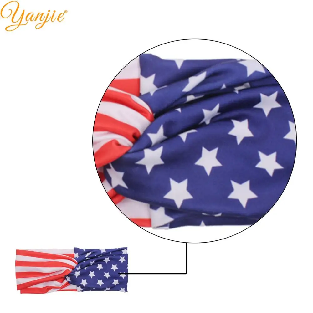 Мама и ребенок July 4th повязка на голову 2021 американская ткань со звездами крест