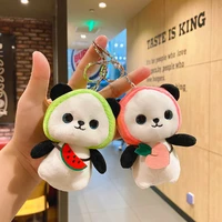kawaii panda cartoon cute plush toy keychain on the phone for backpacks car pendants boy girl kids soft stuffed gift