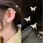 Серьги-клипсы в Корейском стиле с бабочкой, Модные металлические серьги без пирсинга для девушек, ювелирные изделия, современные женские серьги 2020