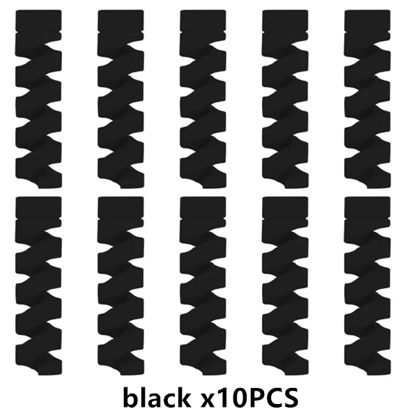 10PCS Black 10 шт. защитный кабель для зарядки телефонов, чехол для Apple iPhone, USB кабель для зарядного устройства, шнур, восхитительный защитный рукав - Цвет: 10PCS Black
