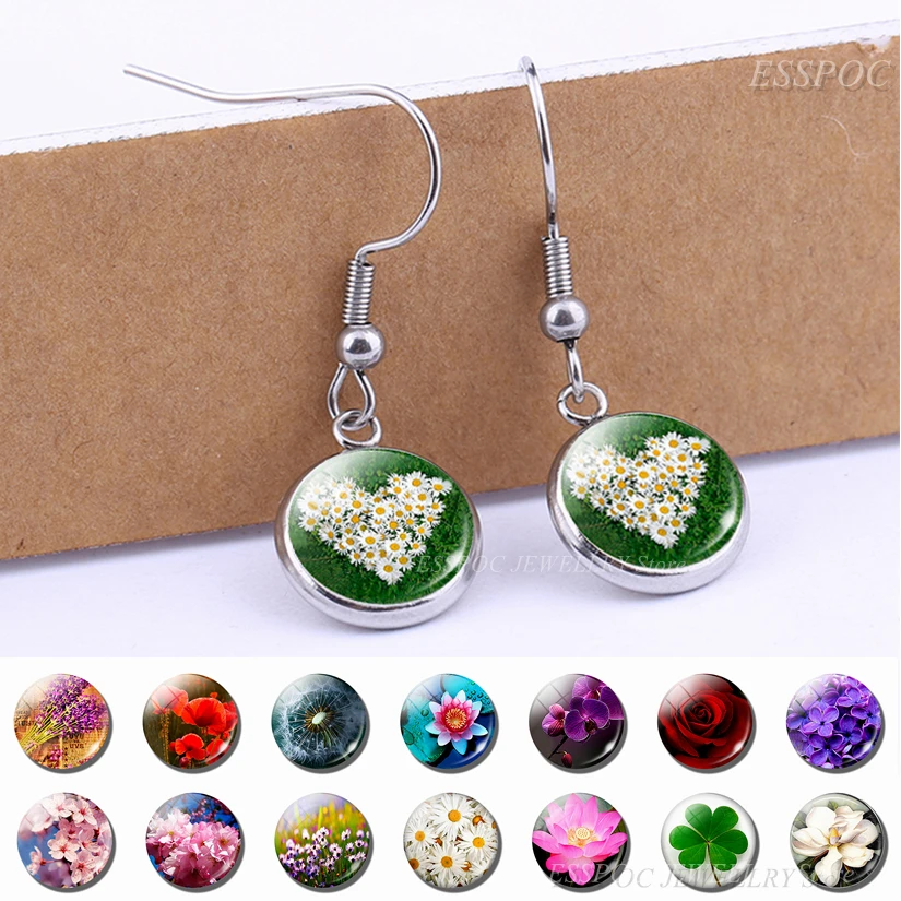 Серьги-подвески с цветами Ромашка | Украшения и аксессуары