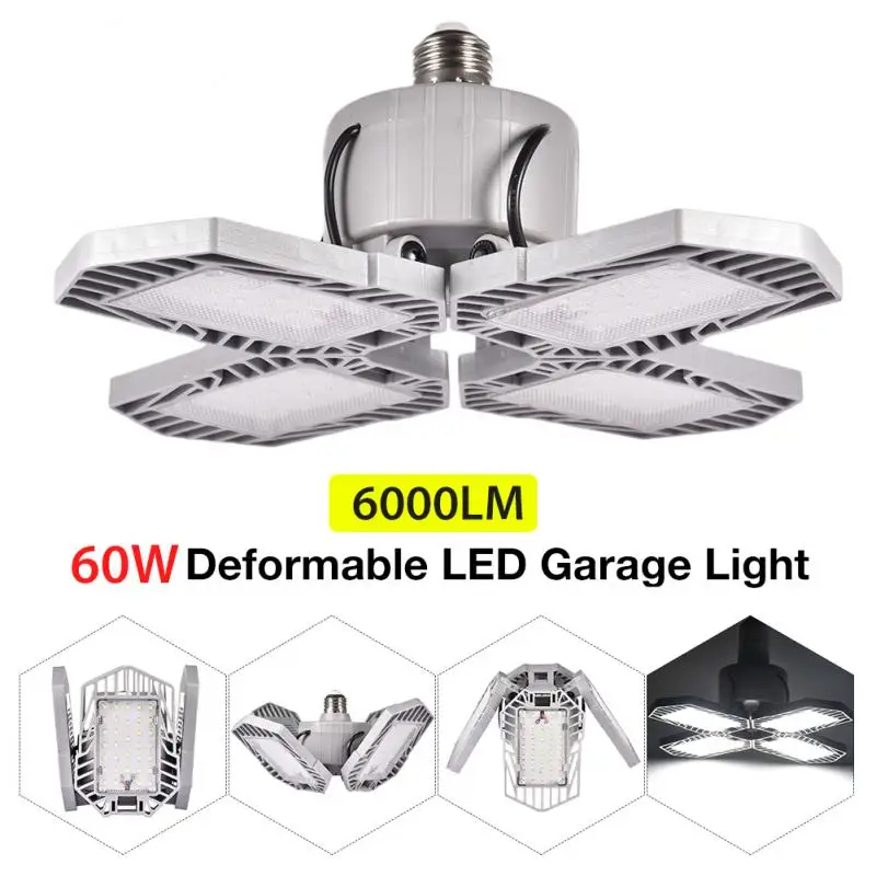 

360 Degrees Industrial Triple Garage Light Glow Deformable Light Indoor Garage Light Premium LED Garage Right Light For Workshop