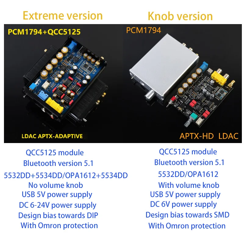 Hi-Fi QCC5125 APTX HD LDAC Bluetooth 5.1 беспроводной приемник-адаптер PCM1794 USB DAC декодер |