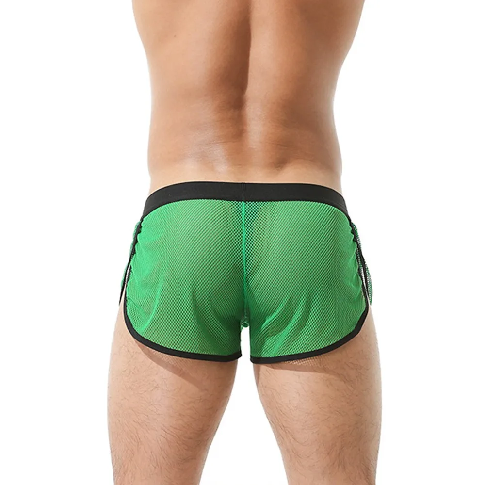 Мужские сетчатые спортивные брюки сексуальное прозрачное ажурное нижнее белье