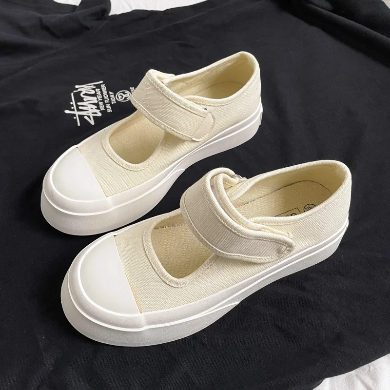

Mary Janes Canvas Shoes Woman Spring/Autumn 2021 NEW Fashion Sneakers Round Toe Casual Lace-up Platform Shoes for Women sneakers