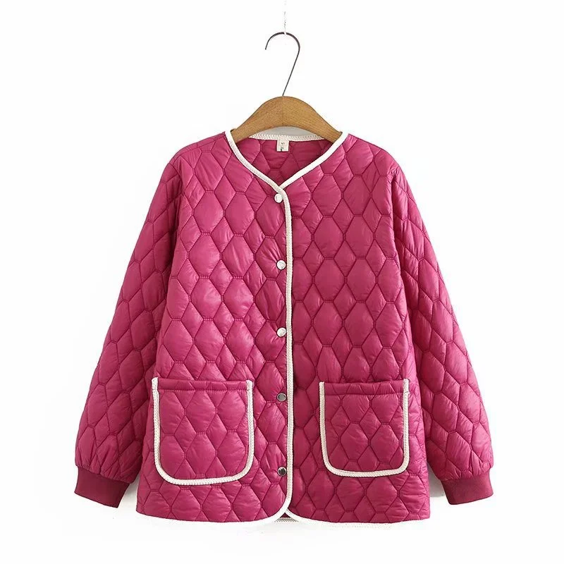 

Plus Size XL-4XL Black White Yellow Women's Button Up Winter Coats Casual Thick Vintage Outerwear