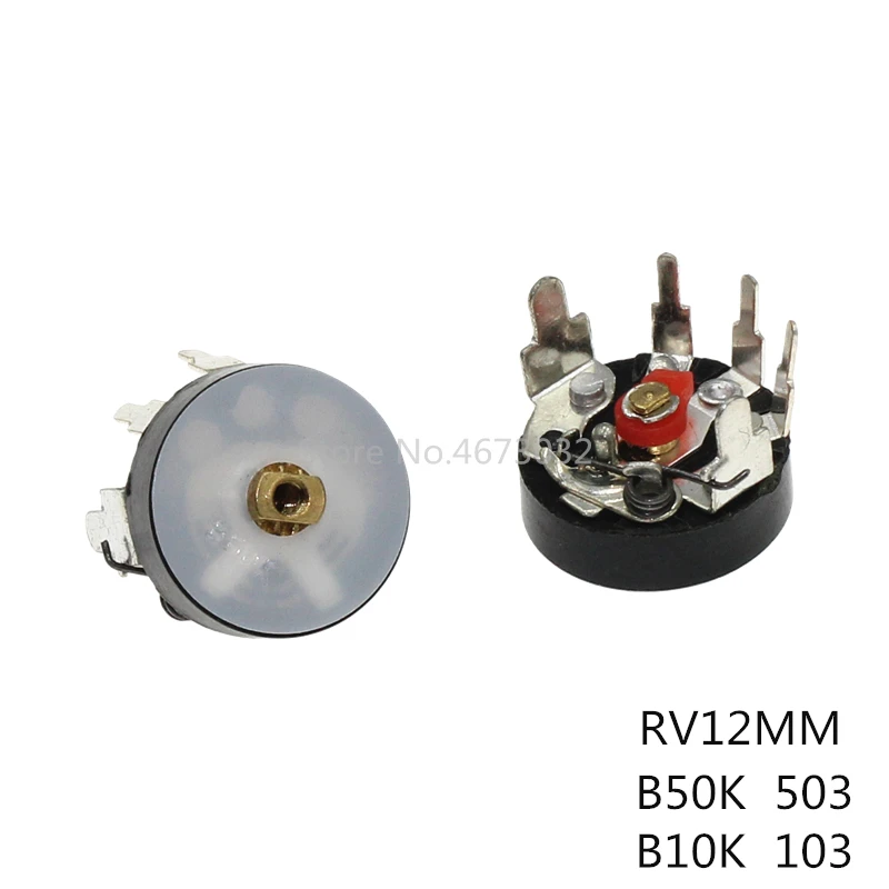 10 шт. 10K RV12 прямоугольный радиопотенциометр RV12MM B503 B103 B10K B50K мощность потенциометр