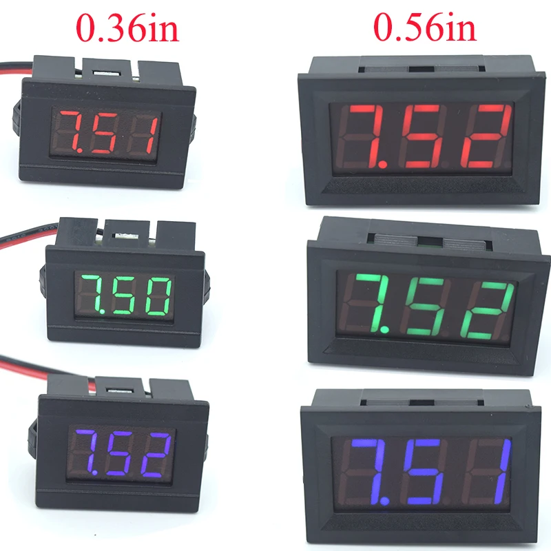 Mini Digital Voltmeter Tester DC 4.5V to 30V 2-Wire Mini LED Display Voltage Meter for Testing Car Motorcycle Battery Car