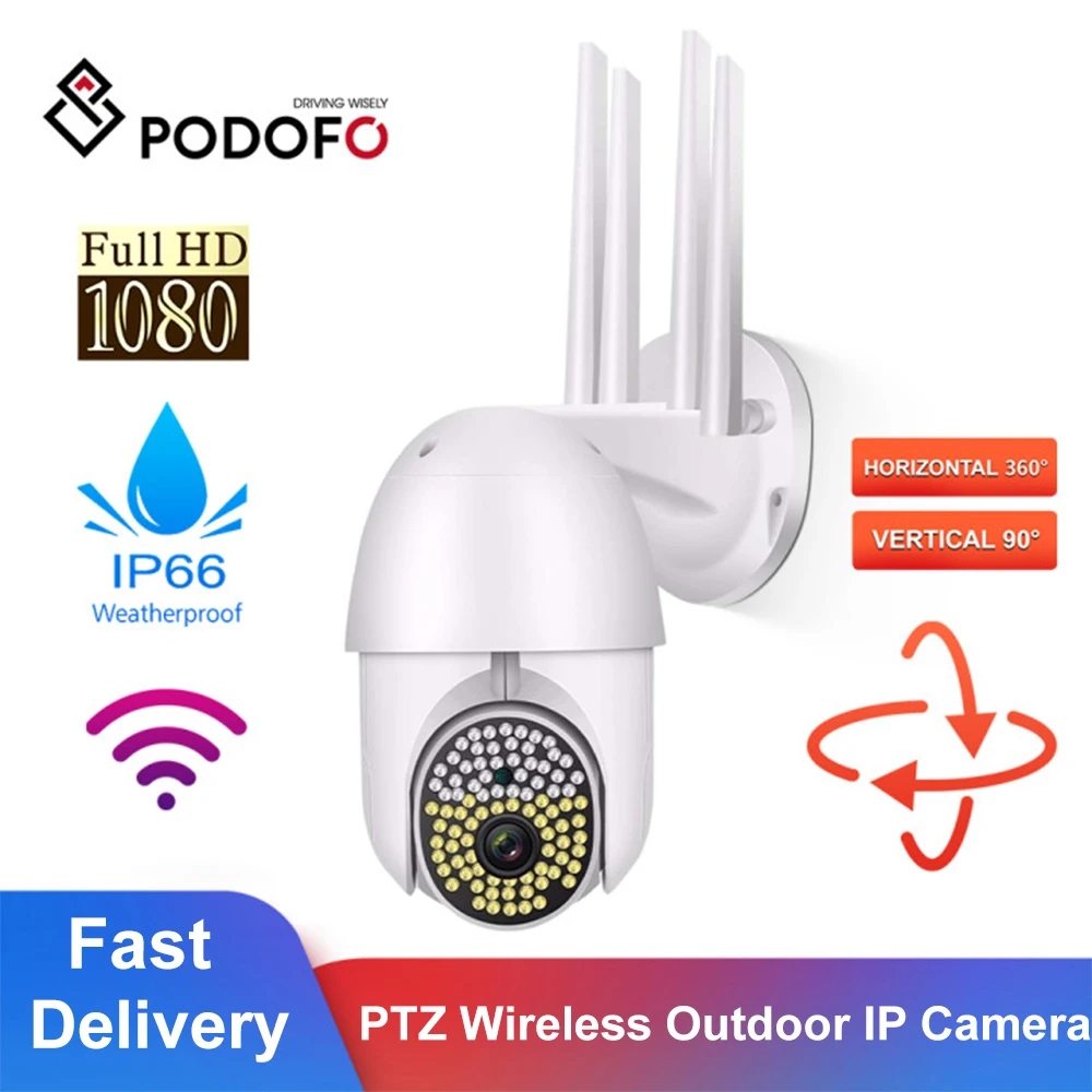 

IP-камера Podofo, 2 МП, PTZ, Wi-Fi, 360 °, 4-кратный зум