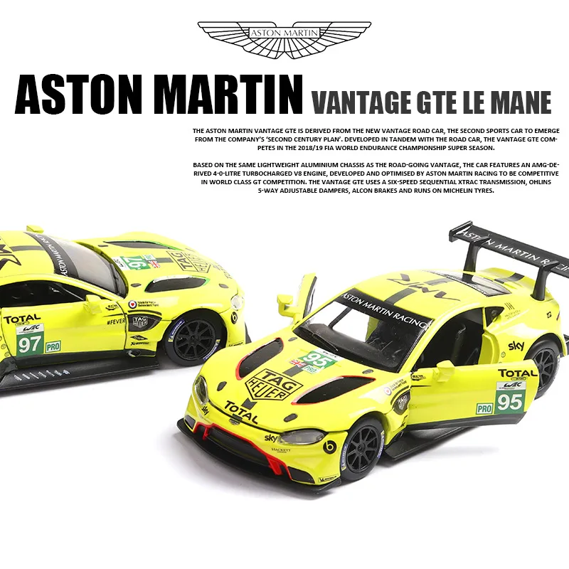 Модель гоночного автомобиля Aston Martin Le Mans в масштабе 1:32 Коллекция спортивных