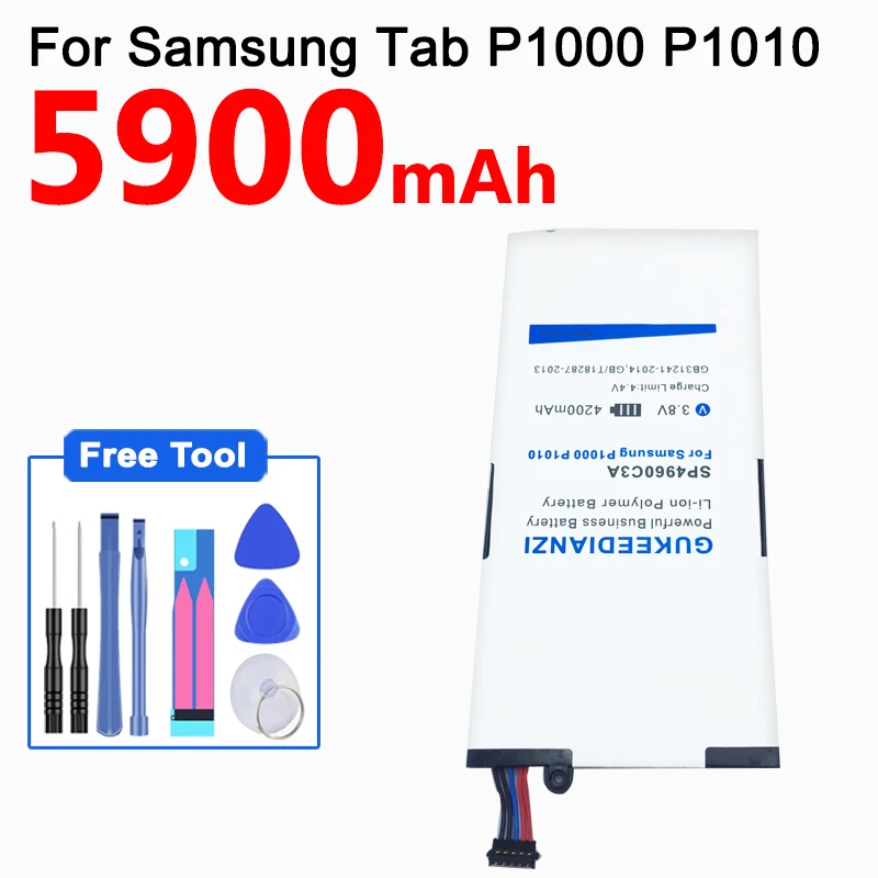GUKEEDIANZI планшет батарея SP4960C3A для samsung GALAXY Tab GT P1000 P1010 5900 мАч высокое качество сменные батареи