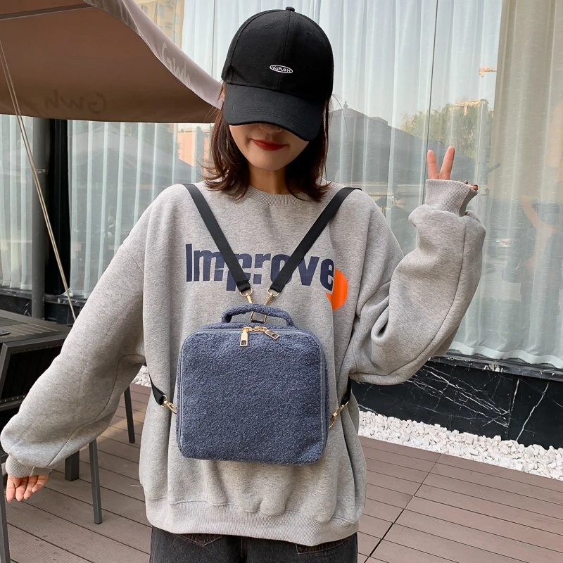 Модный плюшевый рюкзак с леопардовым принтом и цепочкой маленькая сумка для