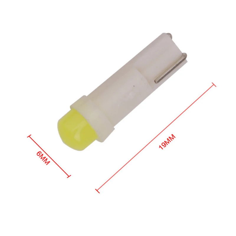 

20x T5 W3W W1.2W Car COB 1SMD Dashboard Warming Bulbs LED Lights Auto 3D Astigmatism Indicator Wedge Light Instrument Bulb 12V