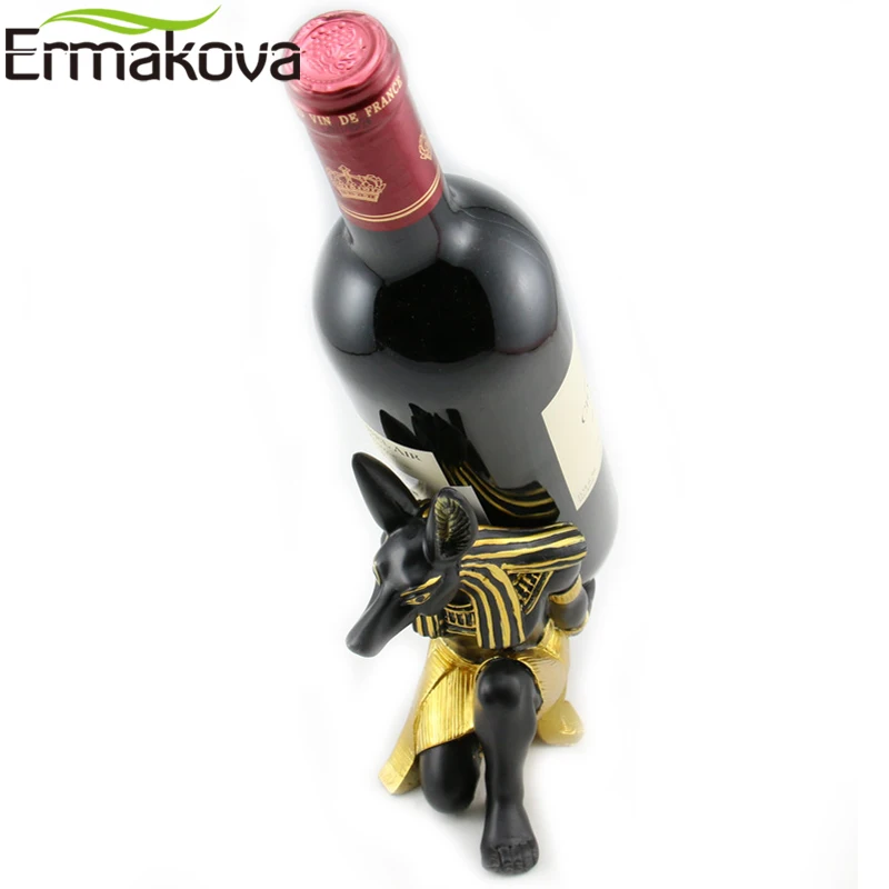 ERMAKOVA Wine Rack Resin Egypt Anubis God Bottle Holder Ancient Egyptian Deity Stand Home Bar Office Desktop Decoration | Дом и сад