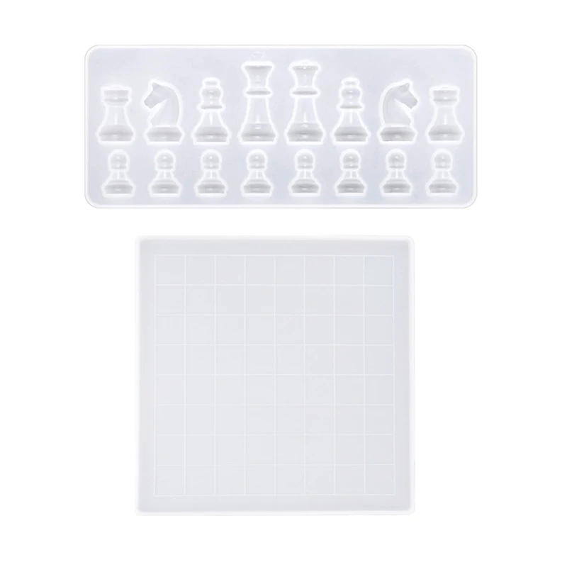 

1 Set Chess+Checkerboard Silicone Mould DIY Crafts Making Tool Chess Board Crystal Epoxy Resin Mold P15C