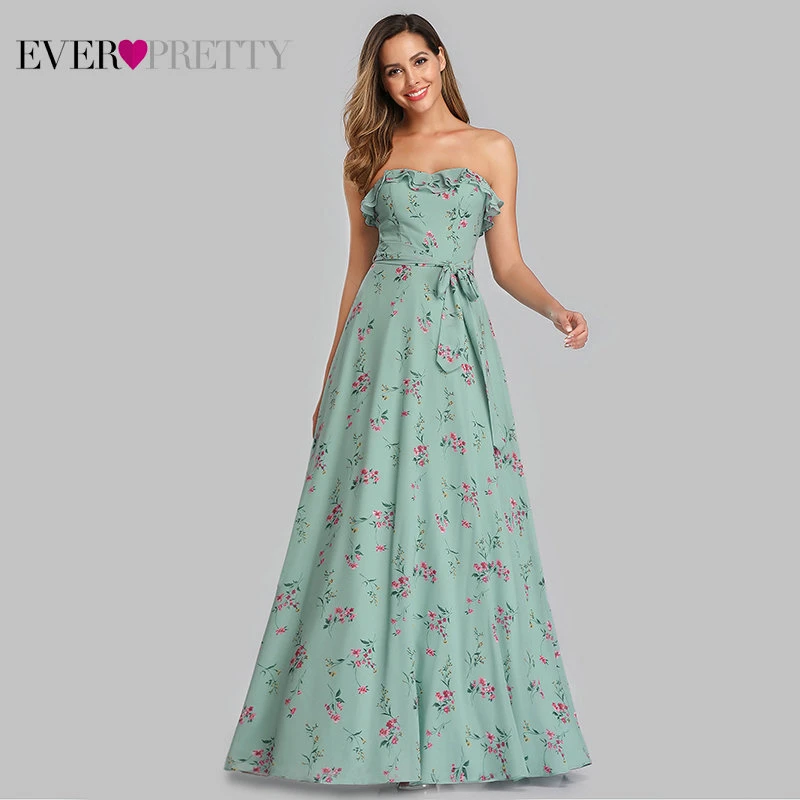 Robe De Soiree Ever красивое пляжное платье EP07242 элегантное ТРАПЕЦИЕВИДНОЕ вечернее платье с цветочным принтом длинное летнее платье в стиле бохо vestido de festa