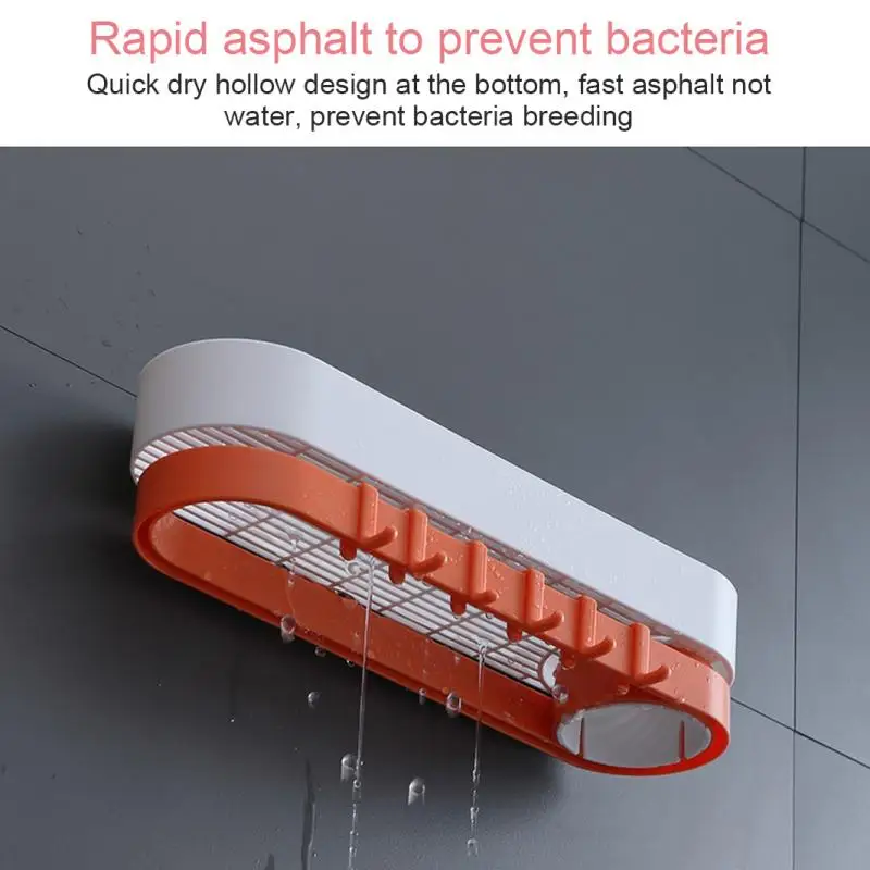 

1Pcs Punch-Free Double Layer Rotating Rack Towel Rack Bathroom Toiletries Rack With Hook Wall Hanging Household Storage Rack