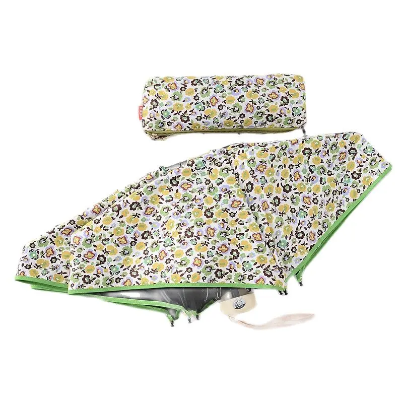 

Ultra Light Five Fold Umbrella Japanese Travel Folding Umbrella Female Gift Umbrella Mini Pocket Size Sun Umbrella for Women