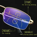 Многофокальные прогрессивные очки для чтения для мужчин и женщин, увеличительные очки с защитой от сисветильник и от усталости при пресбиопии и полуоправе